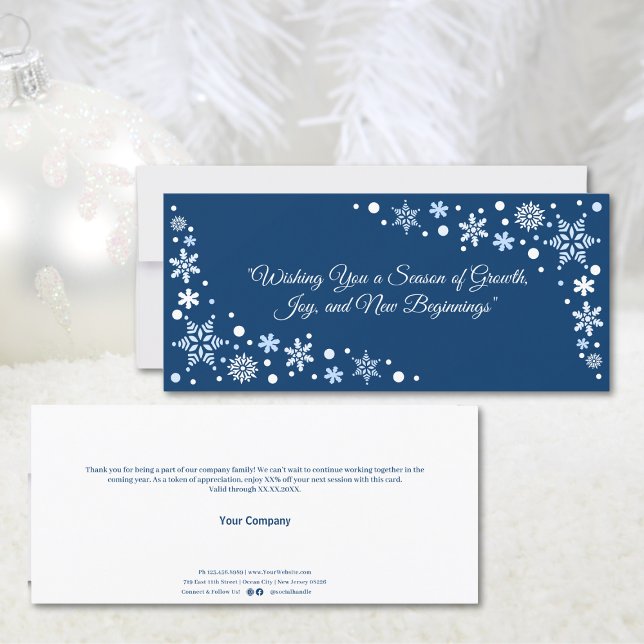 Te deseamos una temporada de crecimiento, una tarj (Wishing You a Season of Growth, Joy Blue Flat Card)