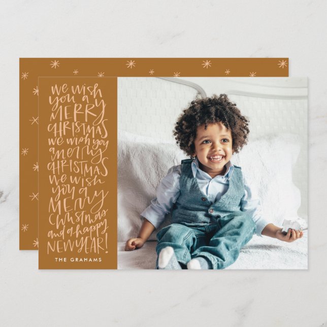 Te deseo una Feliz Navidad con tarjeta fotográfica (Anverso / Reverso)