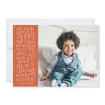 Te deseo una Feliz Navidad con tarjeta roja de fot