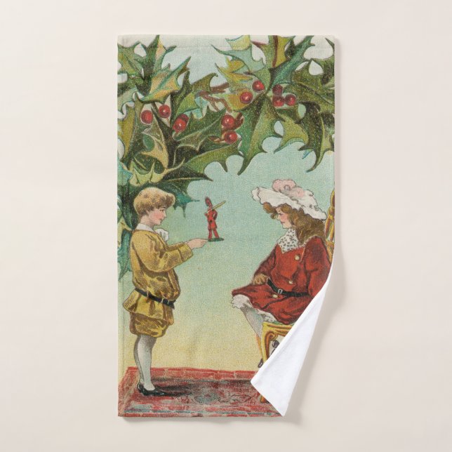 Te deseo una Feliz Navidad - postal vintage (Toalla de mano)