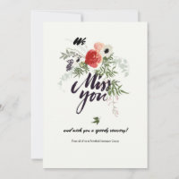 Te echo de menos la tarjeta de felicitación
