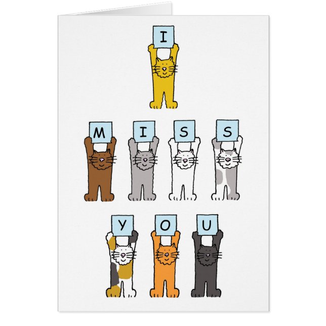 Te echo de menos Personalizados de gatos. (Frente)