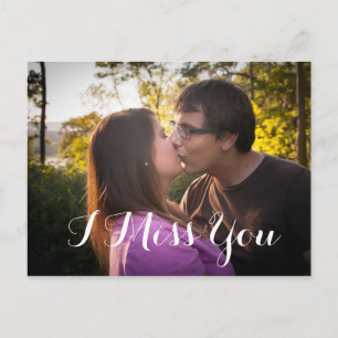 Te echo de menos Tarjeta postal romántica con foto