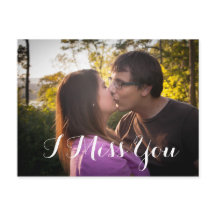 Te echo de menos Tarjeta postal romántica con foto