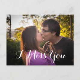 Te echo de menos Tarjeta postal romántica con foto