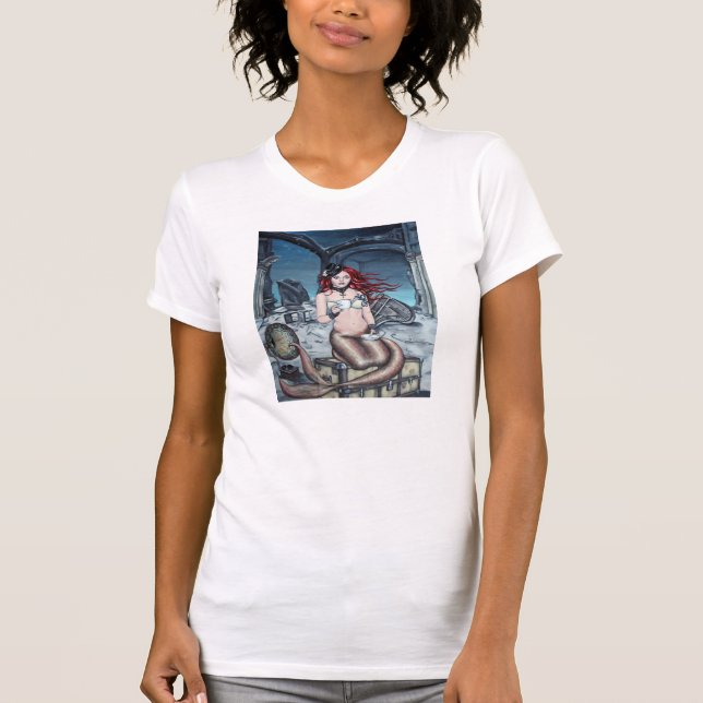 Té en la camiseta de la sirena del steampunk de la (Anverso)