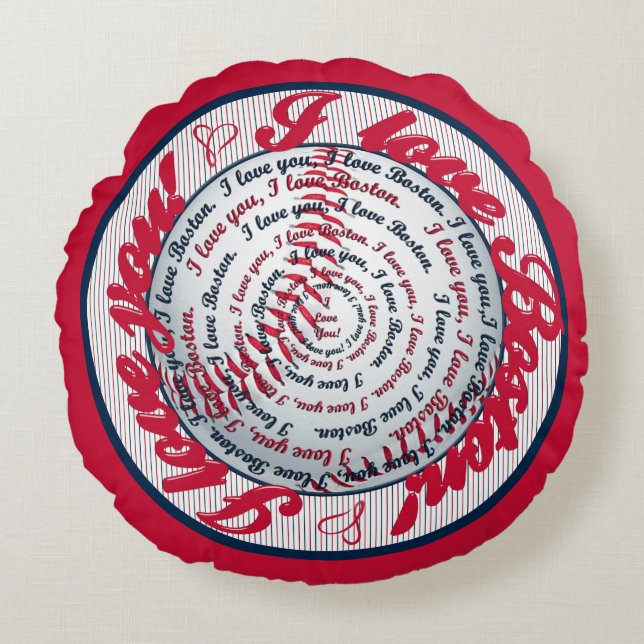 Te encanta el almohada de béisbol redonda en Bosto (Anverso)