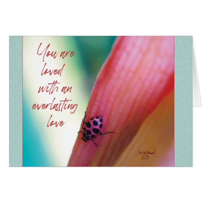 Te encanta la tarjeta de notas Pink ladybug Paraka (Anverso (Horizontal))