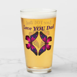 Te encanta papá Butterfly Beer Glass Día del Padre