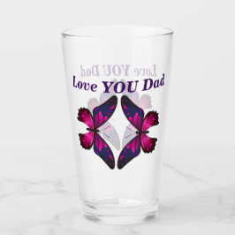 Te encanta papá Butterfly Beer Glass Día del Padre