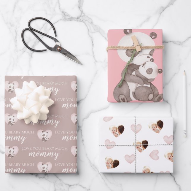 Te Encantan Mucho Panda Envolver Hojas De Papel (Anverso)