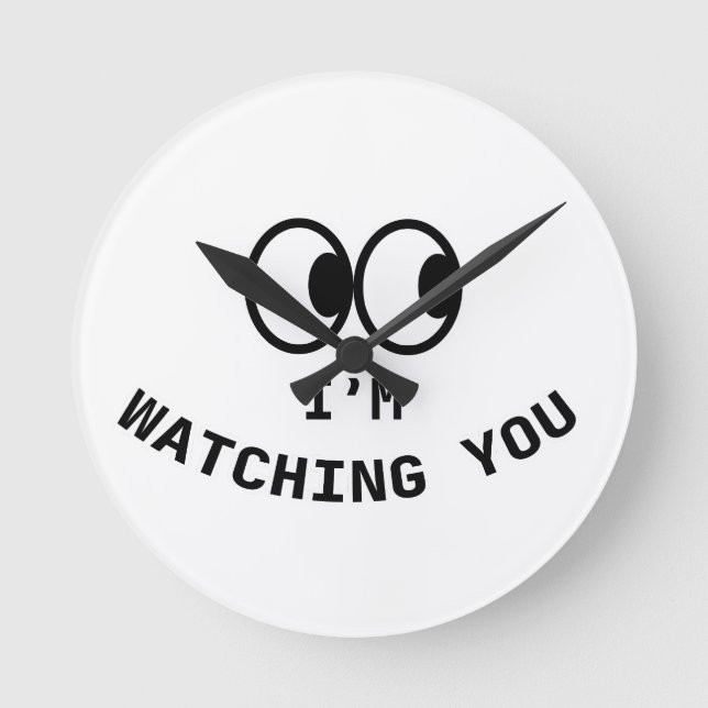 "Te Estoy Vigilando" Reloj de Pared con Ojos Diver (Anverso)