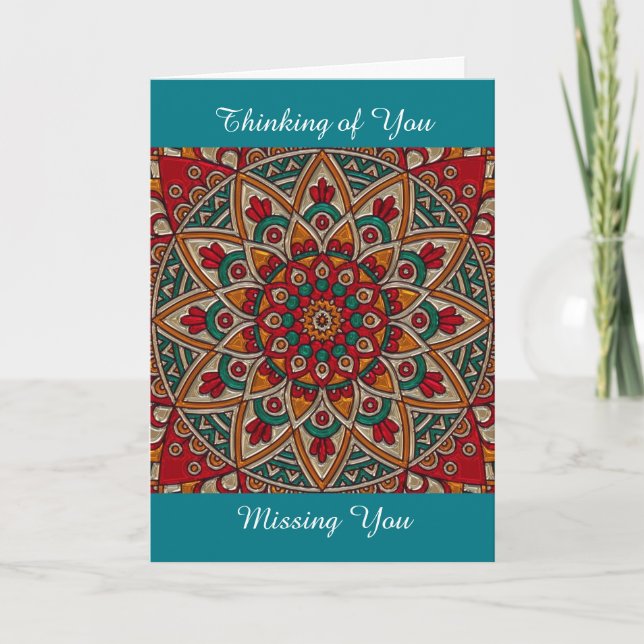 Te extrañamos, gracias por ti, tarjeta de Mandala (Anverso)