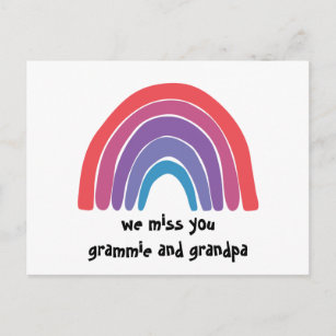 Te extrañamos la postal de los abuelos del arco ir