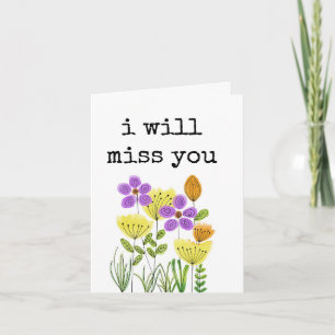 Te Extrañaré, Tarjeta Floral de Despedida