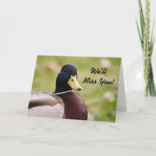 Te extrañaremos la tarjeta de pato