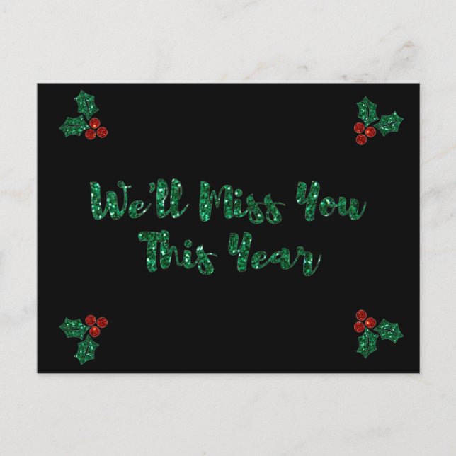 Te extrañaremos la tarjeta de vacaciones de distan (Anverso)