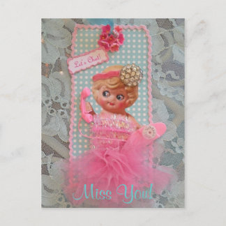 ¡Te Extraño! ¡Charlemos! Postal