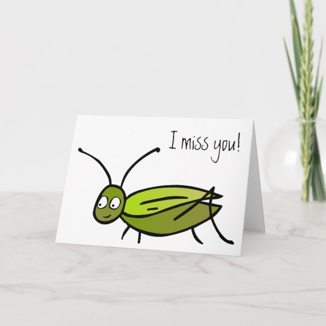 ¡Te extraño! Tarjeta de cricket (Anverso)