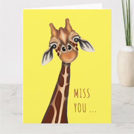 Te extraño. Tarjeta de felicitación Giraffe