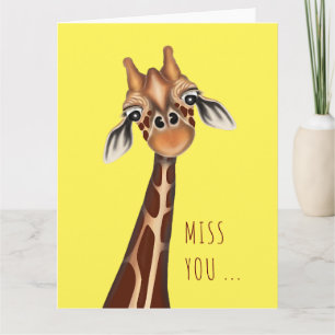 Te extraño. Tarjeta de felicitación Giraffe