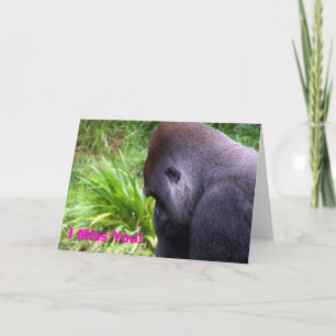 ¡Te Extraño! Tarjeta de gorila