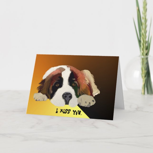 Te Extraño Tarjeta De Saludo De St. Bernard (Anverso)
