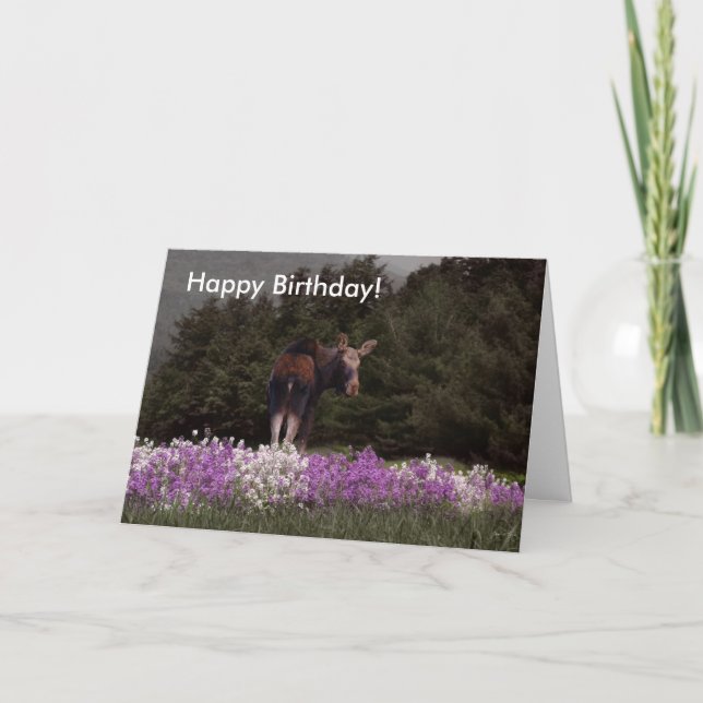 ¡Te ha llamado un alce! Tarjeta de cumpleaños (Anverso)
