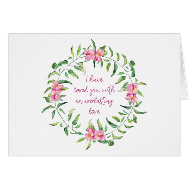 Te he amado Flores rosadas Tarjeta de nota Parakal (Anverso (Horizontal))
