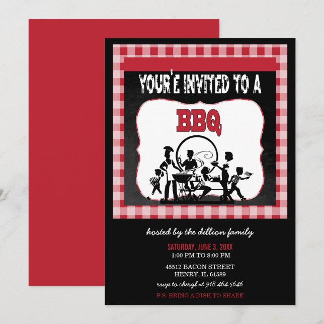 Te invitan a una barbacoa | Invitación a barbacoa (Anverso / Reverso)