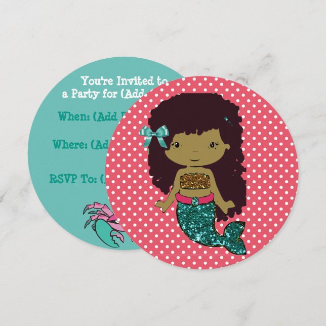 Te invitan a una invitación a una fiesta de sirena (Anverso / Reverso)