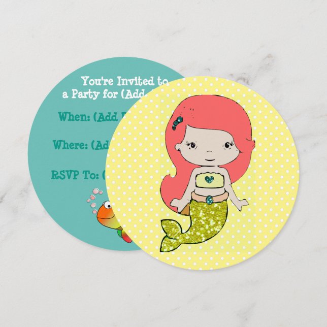 Te invitan a una invitación a una fiesta de sirena (Anverso / Reverso)