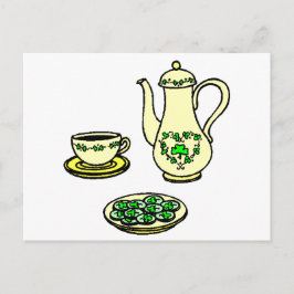 Té irlandés con tarjeta postal del Día de San Patr