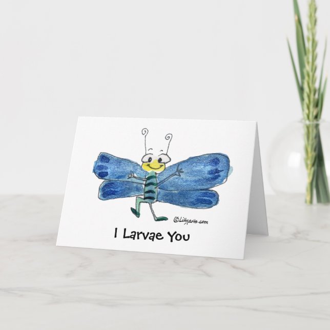 Te larvas tan tarjeta de San Valentín de mariposa  (Anverso)