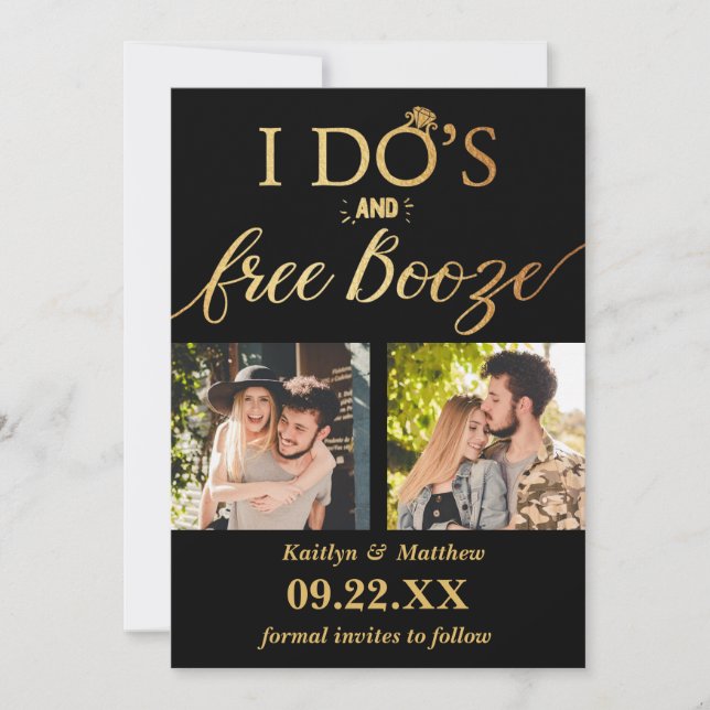 Te Lo Prometo & Licor Gratis Tarjeta de Boda para  (Anverso)
