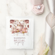 Té Nupcial de Acuarela Rosa Polvo Personalizado