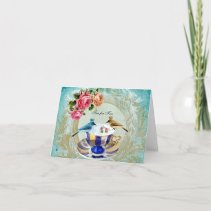 Té Para Dos Cartas De Nota En Blanco
