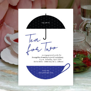 Té para dos invitaciones a la fiesta del té azul m