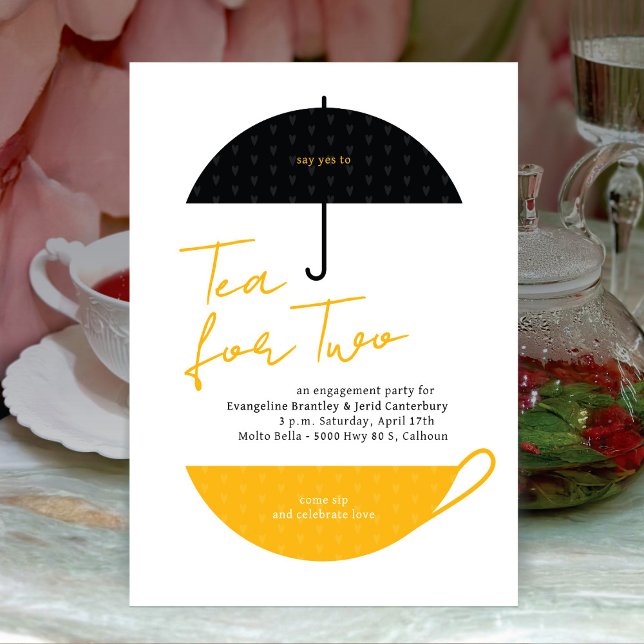 Té para dos invitaciones a una fiesta moderna de t (Subido por el creador)