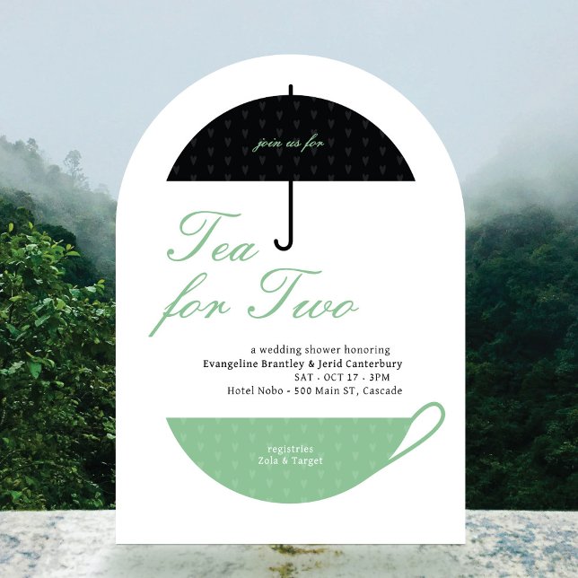 Té para dos invitaciones clásicas de ducha de té B (Subido por el creador)