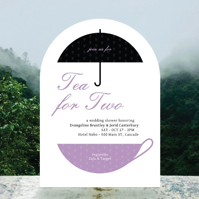 Té para dos invitaciones clásicas de ducha de té B (Subido por el creador)