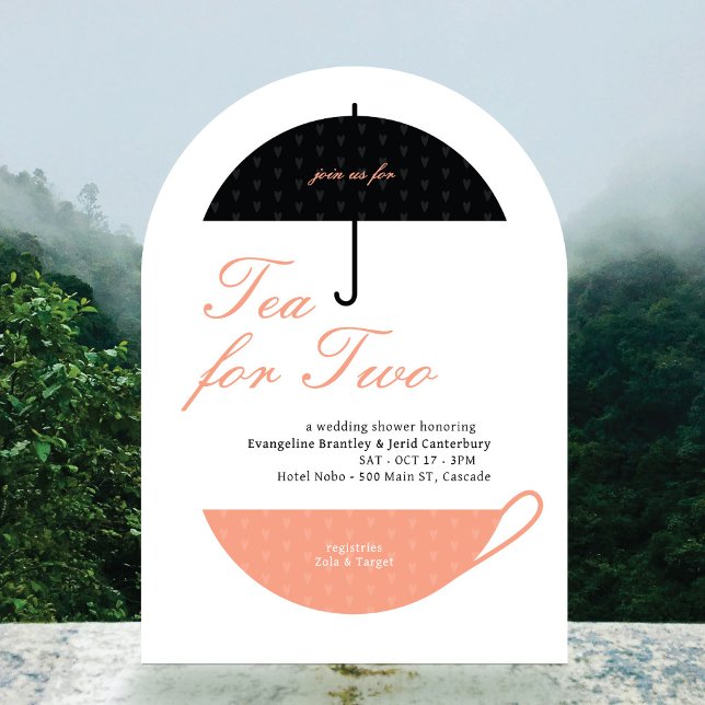 Té para dos invitaciones clásicas de ducha de té B (Subido por el creador)