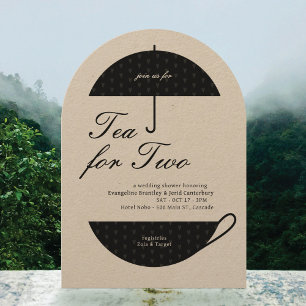Té para dos invitaciones clásicas de ducha de té B