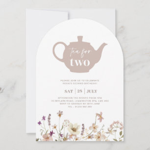 Té Para Dos Invitaciones De Aniversario Floral De