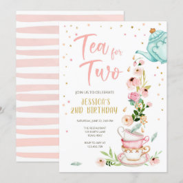 Té para dos invitaciones de cumpleaños Fiesta de t