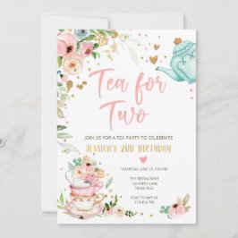 Té para dos invitaciones de cumpleaños Fiesta de t