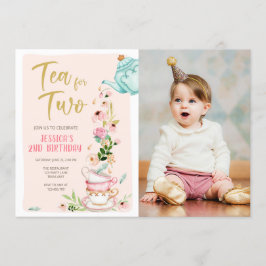 Té para dos invitaciones de cumpleaños Fiesta de t