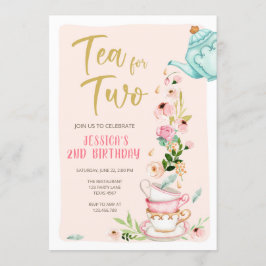 Té para dos invitaciones de cumpleaños Fiesta de t