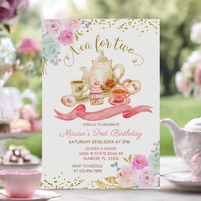 Té Para Dos Invitaciones De Fiesta De Cumpleaños D (Subido por el creador)