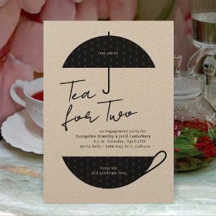 Té para dos invitaciones modernas a la fiesta del 
